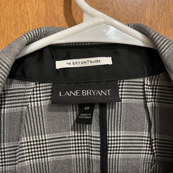 LANE BRYANT gray plaid checked blazer with pockets - Picture 3 of 5